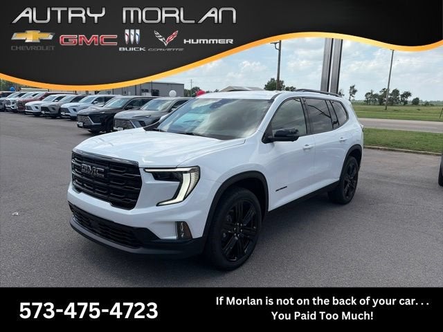 2026 GMC Acadia Elevation in Summit White — front three-quarter view