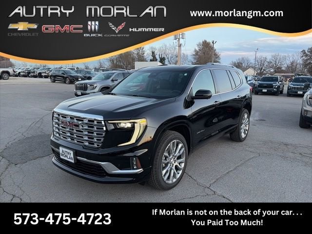 2026 GMC Acadia Denali in Ebony Twilight Metallic — front three-quarter view