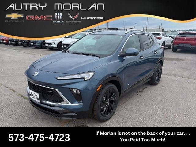 2026 Buick Encore GX Sport Touring in Ocean Blue Metallic — front three-quarter view