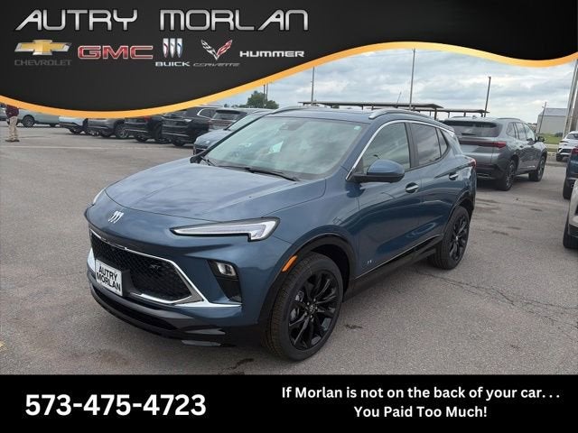 2026 Buick Encore GX Sport Touring in Ocean Blue Metallic — front three-quarter view